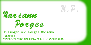 mariann porges business card